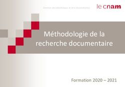 Méthodologie de la recherche documentaire Formation 2020 2021 Cnam