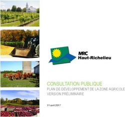 CONSULTATION PUBLIQUE PLAN DE DÉVELOPPEMENT DE LA ZONE AGRICOLE