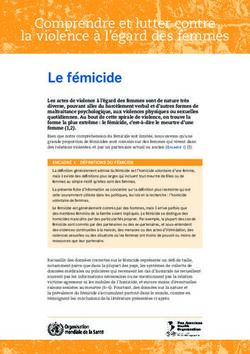 Le fémicide Comprendre et lutter contre la violence à l égard des