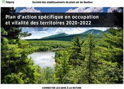 Plan d action spécifique en occupation et vitalité des territoires 2020