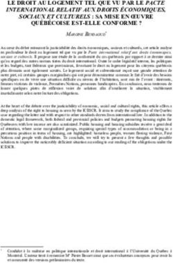 LE DROIT AU LOGEMENT TEL QUE VU PAR LE PACTE INTERNATIONAL RELATIF AUX DROITS ÉCONOMIQUES