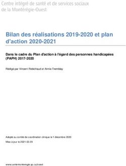 Bilan des réalisations 2019-2020 et plan d'action 2020-2021
