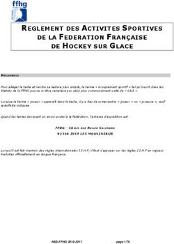 REGLEMENT DES ACTIVITES SPORTIVES DE LA FEDERATION FRANÇAISE DE HOCKEY SUR GLACE
