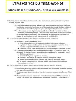L'EMERGENCE DU TIERS-MONDE - DIFFICULTES ET DIVERSIFICATION DE 1955 AUX ANNEES 70