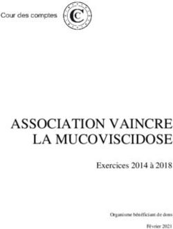 ASSOCIATION VAINCRE LA MUCOVISCIDOSE - Exercices 2014 à 2018 Organisme bénéficiant de dons Février 2021 - Vie publique