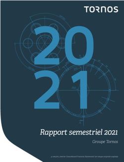 Rapport semestriel 2021 - Groupe Tornos - Tornos Investors