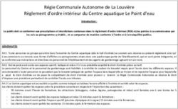 Régie Communale Autonome de La Louvière Règlement d'ordre intérieur du Centre aquatique Le Point d'eau
