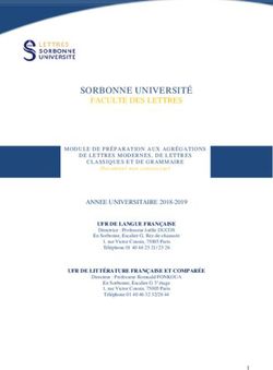 SORBONNE UNIVERSITÉ FACULTE DES LETTRES - Université Paris-Sorbonne