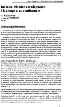 Réseaux : réactions et adaptation à la charge et au confinement - Réponses ...