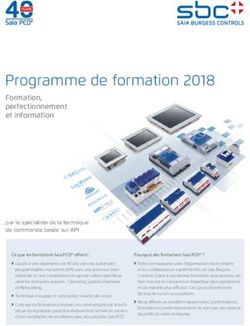 Programme de formation 2018 - Formation, perfectionnement et information - Saia Burgess Controls