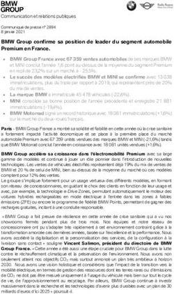 BMW Group confirme sa position de leader du segment automobile Premium en France.