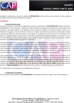 CHARTE SERVICE APRES VENTE 2020 - CAP Distribution