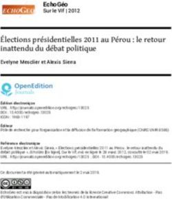 Élections présidentielles 2011 au Pérou : le retour inattendu du débat politique - OpenEdition Journals