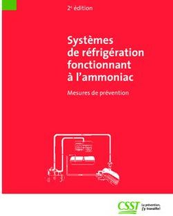 Systèmes de réfrigération fonctionnant à l'ammoniac - Mesures de prévention - 2e édition - CNESST