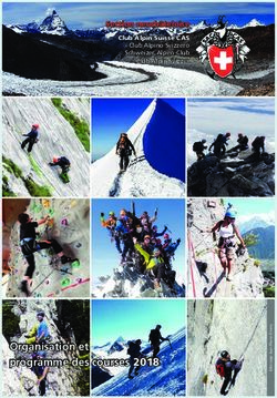 Organisation et programme des courses 2018 - Section neuchâteloise - CAS Neuchâtel