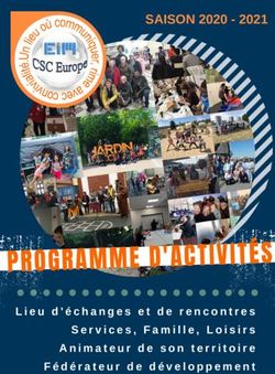 PROGRAMME D'ACTIVIT&Eacute;S 2021