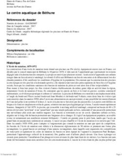 Le centre aquatique de B&eacute;thune - R&eacute;f&eacute;rences du dossier - R&eacute;gion Hauts-de-France