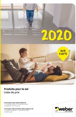 2020 Produits pour le sol Liste de prix Commandes : Saint-Gobain Weber SA Commandes : KBS, Kirchhofer-Boden-Systeme AG - Saint-Gobain Weber AG