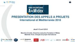 PRESENTATION DES APPELS A PROJETS - International et Méditerranée 2018 Jeudi 12 avril 2018