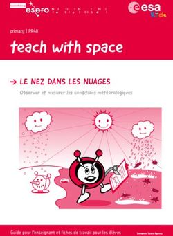 Teach with space LE NEZ DANS LES NUAGES - Observer et mesurer les conditions météorologiques