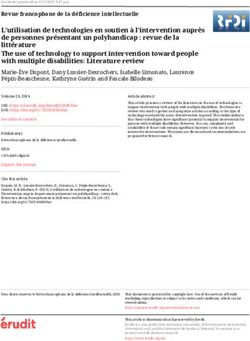L'utilisation de technologies en soutien &agrave; l'intervention aupr&egrave;s de personnes pr&eacute;sentant un polyhandicap : revue de la litt&eacute;rature The use of ...