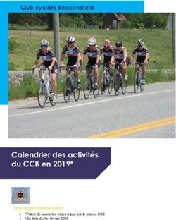 Calendrier des activités du CCB en 2019* - Club cycliste Beaconsfield