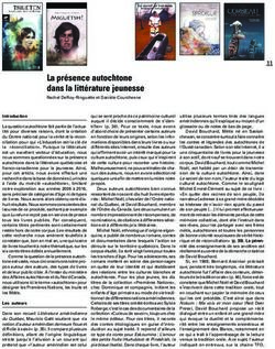 La présence autochtone dans la littérature jeunesse - Sodep