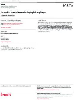La traduction de la terminologie philosophique - Érudit