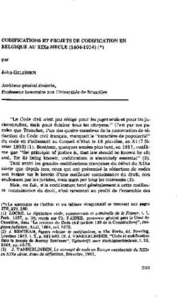 CODIFICATIONS ET PROJETS DE CODIFICATION EN BELGIQUE AU XIXe SIECLE (1804-1914 )