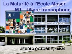 La Maturité à l'Ecole Moser M1 - filière francophone - JEUDI 3 OCTOBRE, 18h30 - Bienvenue à votre réunion de parents