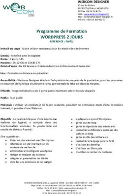 WORDPRESS 2 JOURS Programme de Formation - Webcom ...