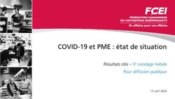 COVID-19 et PME : état de situation - Résultats clés - 5e sondage hebdo Pour diffusion publique - CFIB