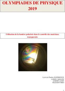 OLYMPIADES DE PHYSIQUE - 2019 Utilisation de la lumi&egrave;re polaris&eacute;e dans le contr&ocirc;le des mat&eacute;riaux transparents