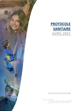 PROTOCOLE SANITAIRE AVRIL 2021 - Dernière mise à jour le 14.04.2021 - Institut Florimont