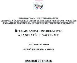 RECOMMANDATIONS RELATIVES À LA STRATÉGIE VACCINALE