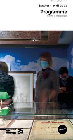 Programme janvier avril 2021 Lëtzebuerg City Museum - Le Musée d'Histoire de ...