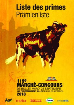 Liste des primes Pr&auml;mienliste - MARCH&Eacute;-CONCOURS - Schweizer Bauer