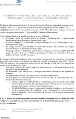 CONTRIBUTION DU GROUPE LA POSTE A LA CONSULTATION EN PREPARATION DU PLAN FRANCE NUMERIQUE 2020