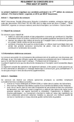 REGLEMENT DU CONCOURS 2019 PRIX GOUT ET SANTE - PRIX Goût et Santé