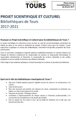PROJET SCIENTIFIQUE ET CULTUREL - Bibliothèques de Tours 2017-2021