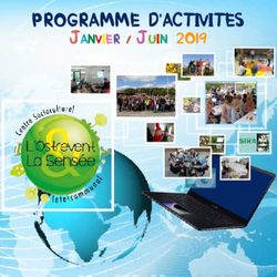 PROGRAMME D'ACTIVITES - JANVIER / JUIN 2019 - SIRA