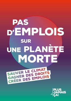 MORTE D'EMPLOIS PAS - Plus Jamais ça