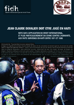 JEAN CLAUDE DUVALIER DOIT ETRE JUGé EN HAITI
