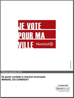 MANUEL DU CANDIDAT Se porter candidat à l'élection municipale Élection partielle 2019 - Élection Montréal