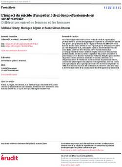 L'impact du suicide d'un patient chez des professionnels en santé mentale Différences entre les femmes et les hommes - Érudit