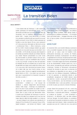 La transition Biden - La Fondation Robert Schuman