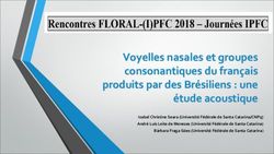 Voyelles nasales et groupes consonantiques du fran&ccedil;ais produits par des Br&eacute;siliens : une &eacute;tude acoustique - Projet PFC