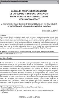 QUELQUES RAMIFICATIONS TANGIBLES DE LA SOCIABILIT&Eacute; EN LIGNE: UN RAPPORT ENTRE VIE R&Eacute;ELLE ET VIE VIRTUELLE DANS WORLD OF WARCRAFT