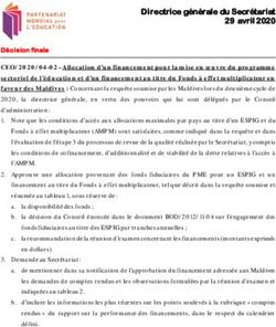 Directrice générale du Secrétariat 29 avril 2020 - Global ...