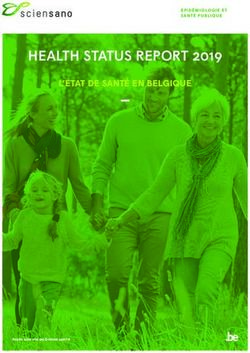 HEALTH STATUS REPORT 2019 - L'ÉTAT DE SANTÉ EN BELGIQUE EPIDÉMIOLOGIE ET SANTÉ PUBLIQUE - Vers une Belgique en bonne santé